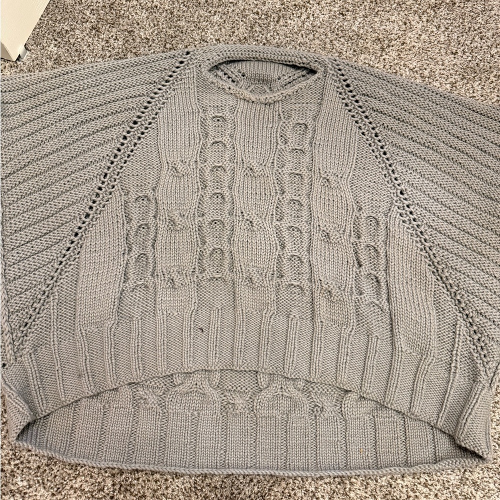 Handmade in Ireland Gray/ Tan cable knit sweater